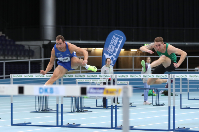 Martin Vogel (LAC Erdgas Chemnitz/ links) und Florian Tschernikl (TSG Markkleeberg von 1903). Foto: Jan Kaefer