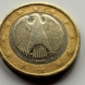 Eurostück mit Bundesadler von Nahem.