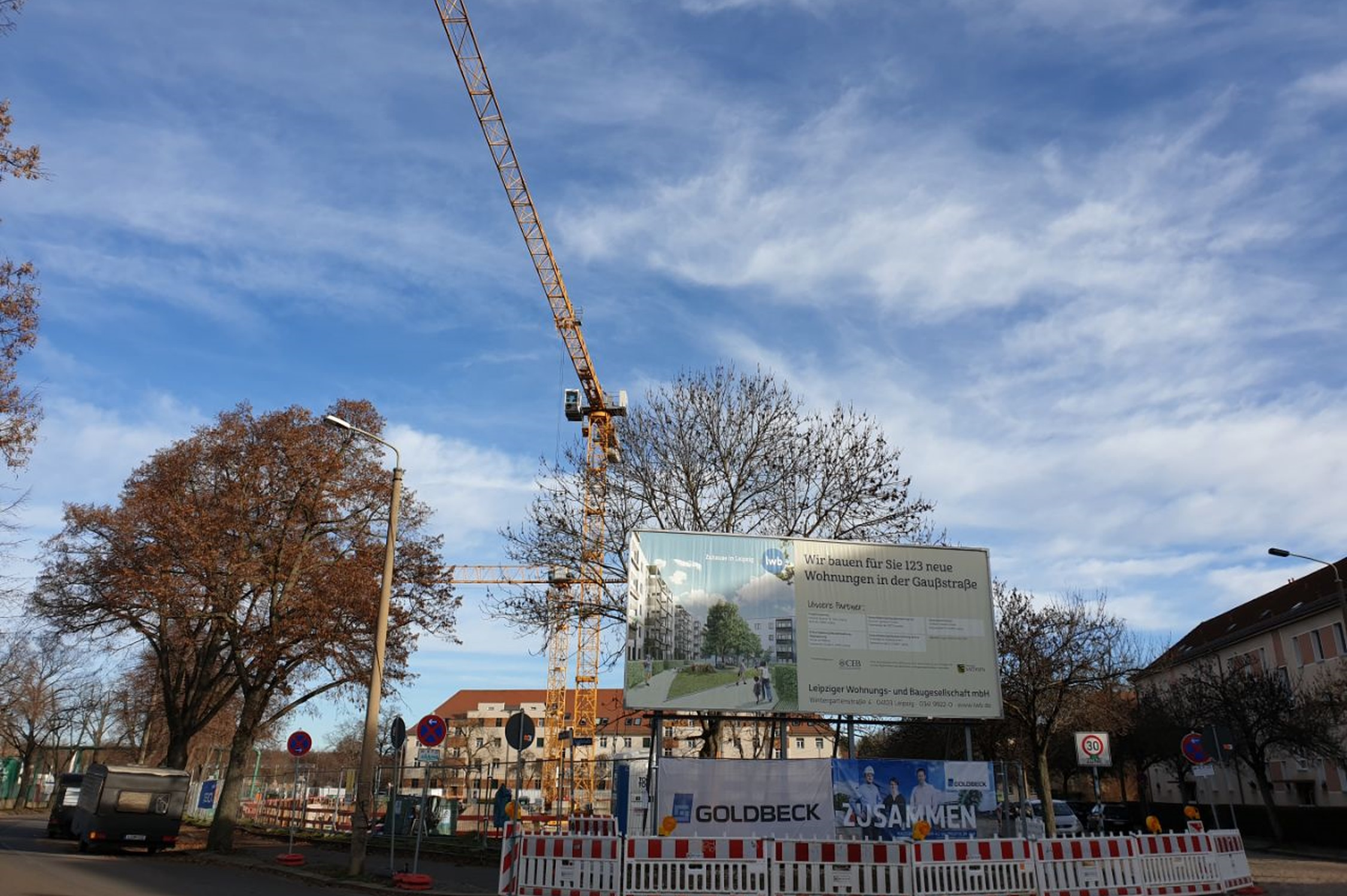 Die LWB-Wohnungsbauprojekt in der Gaußstraße in Leutzsch. Foto: Jan Kaefer