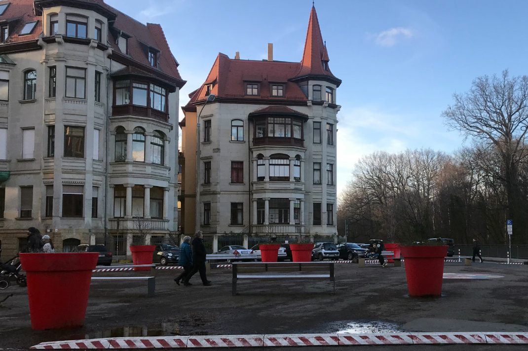 Liviaplatz an einem Sonntag im Februar.