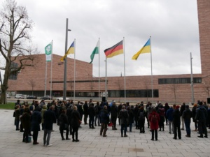Gedenkveranstaltung der Stadt Leipzig anlässlich des Ukrainekriegs.