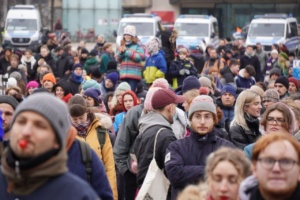 Demonstranten beim Klimastreik in Leipzig.