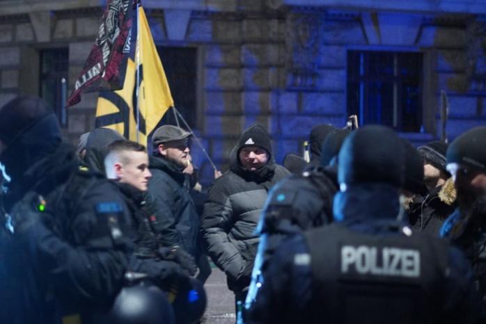 Beteiligung der rechtsextremen Identitären Bewegung auch am heutigen Montag in Leipzig. Foto: LZ
