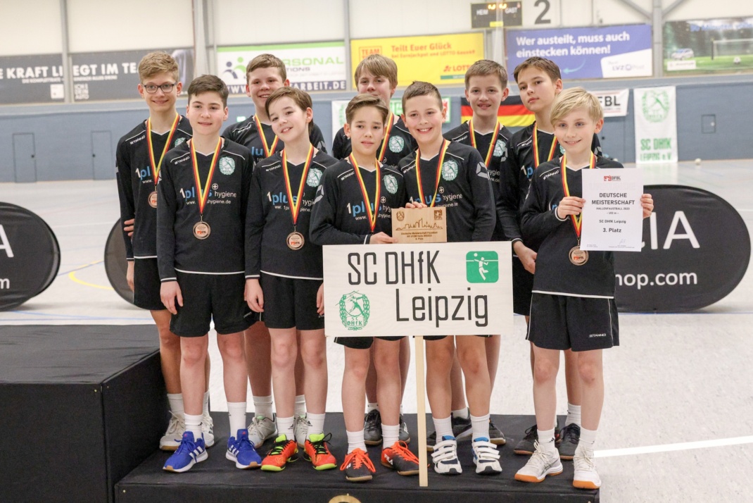 Nach Gold 2022, gab es nun für die U12 des SC DHfK Leipzig Bronze bei der DM 2023. Foto: Uwe Spiller