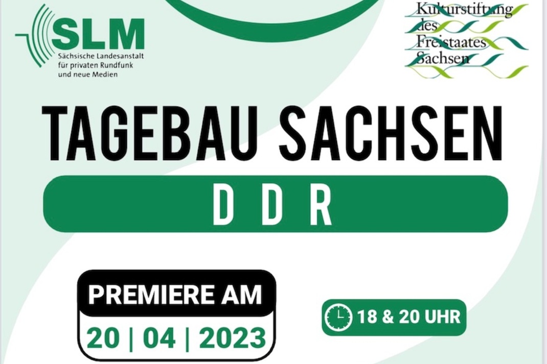 Ankündigung der Filmpremiere „Tagebau Sachsen DDR“. Screenshot: LZ