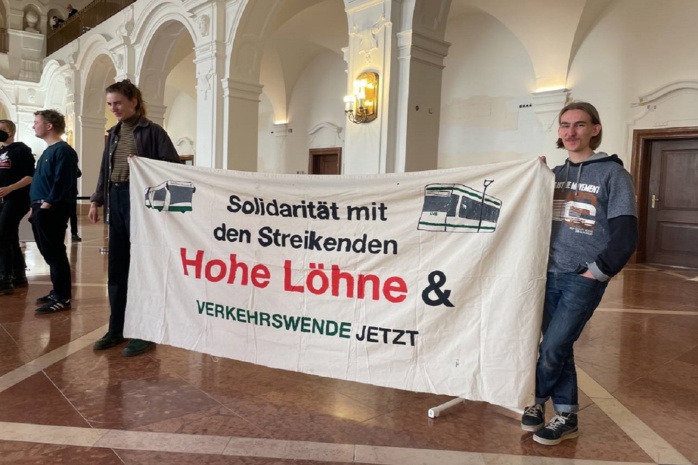 ver.di-Demo im Neuen Rathaus. Foto: Birthe Kleemann