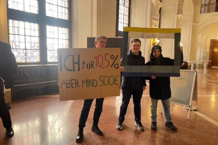 ver.di-Demo im Neuen Rathaus. Foto: Birthe Kleemann