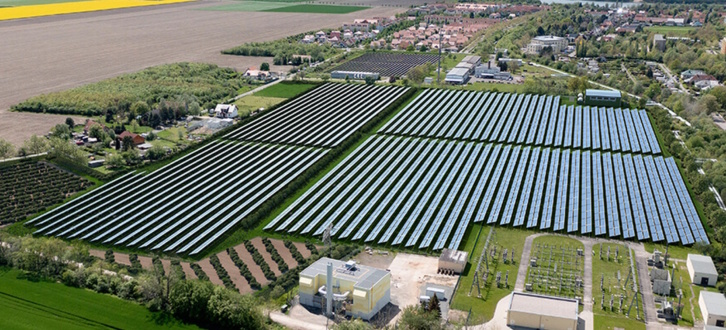 Die geplante Solarthermieanlage bei Lausen. Visualisierung: Stadtwerke Leipzig