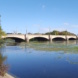 Zeppelinbrücke vom Elsterbecken aus.