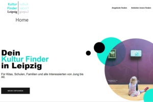 Screenshot der Kultur Finder Homepage.