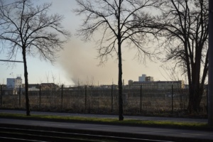 Rauchentwicklung über Leipzig.