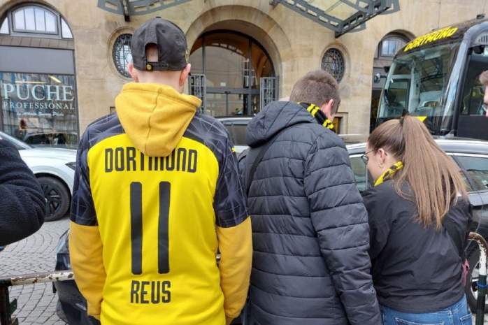 Vor dem DFB-Pokalspiel Dortmund gegen Leipzig. Foto: Sabine Eicker
