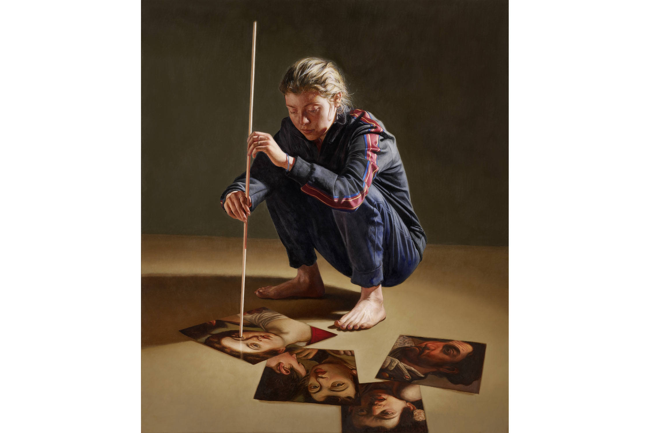 Hans Aichinger: „Die Wahrheitslüge“, 2023. Öl auf Leinwand, 130 × 110 cm. Foto: Hans Aichinger/REITER Galleries