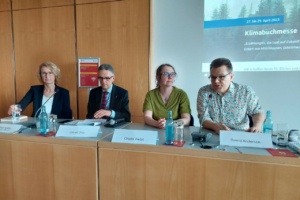 Pressekonferenz zur Klimabuchmesse. Foto: Sabine Eicker