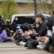 Polizeimaßnahme gegen die Blockade auf der Prager Straße. Foto: Tom Richter