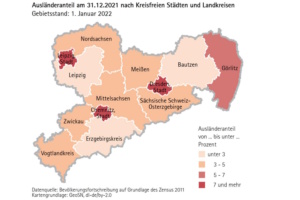 Grafik zum Ausländeranteil in Sachsen.