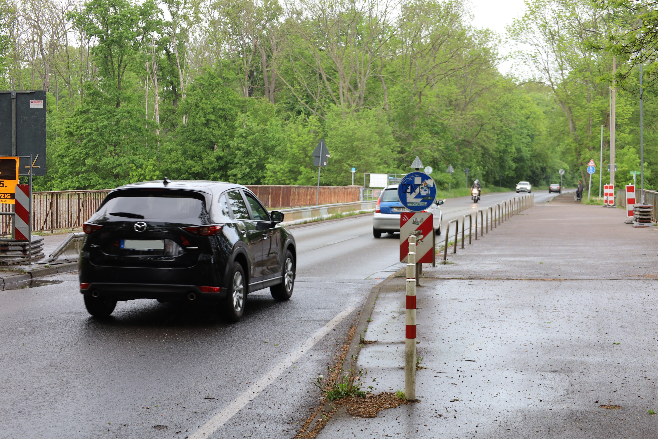 Auf der Gustav-Esche-Brücke über die Neue Luppe. Foto: Ralf Julke