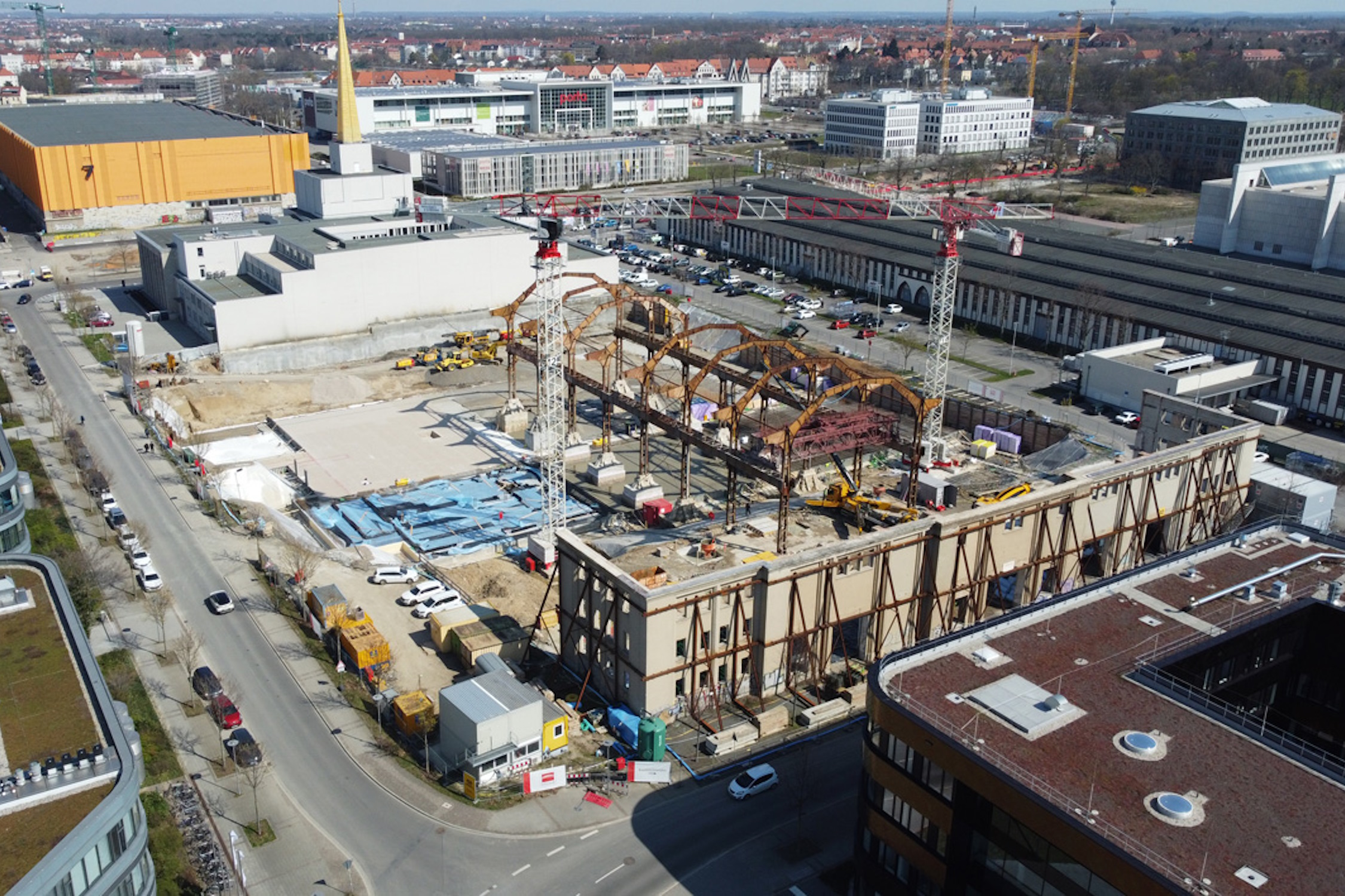 Drohnenaufnahme der Baustelle. Foto: Stefan Förster