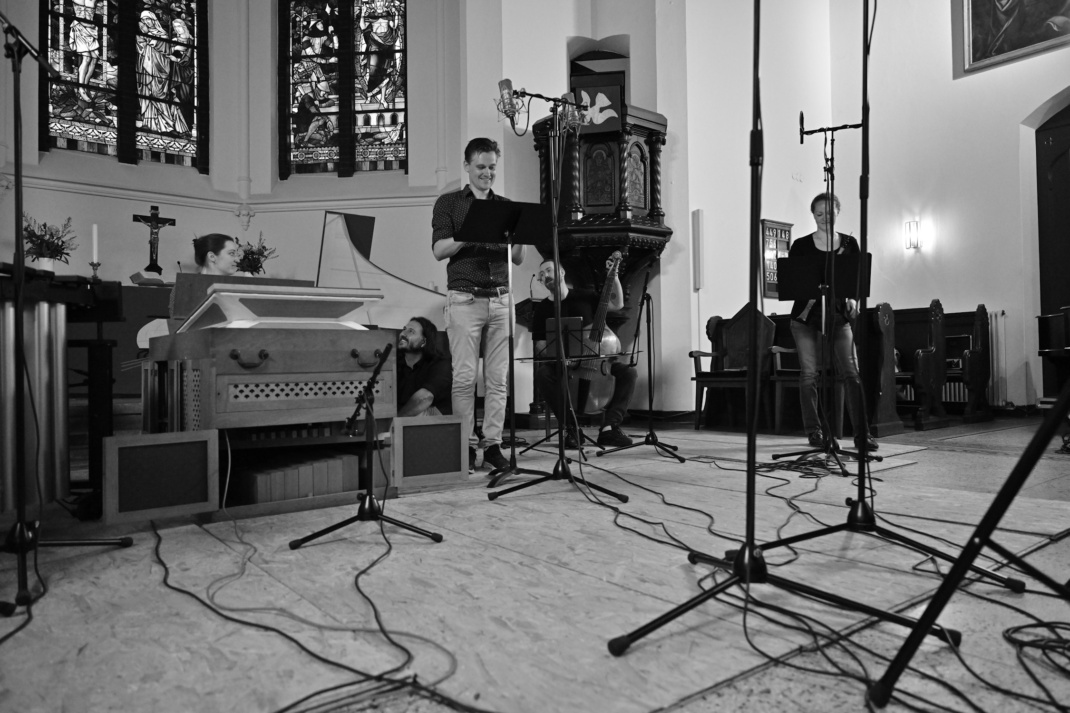 Benedikt Kristjánsson und Continuum bei den Aufnahmen zu "Judas". Foto: Andreas Labes