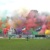 Die Fans der BSG Chemie Leipzig würdigten den CSD 2023 im Rahmen der Saisoneröffnung mit einer farbenfrohen Pyroshow. Foto: Jan Kaefer
