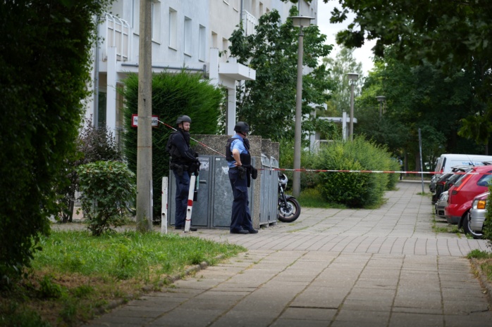 Polizeieinsatz am Reclam-Gymnasium. Foto: Gregor Wünsch