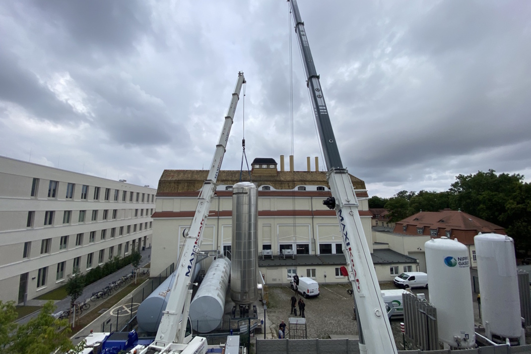 Aufstellung des Wärmespeichers.