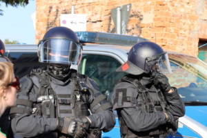 Polizeieinsatz am 25. September 2023. Foto: Sabine Eicker