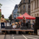 Kundgebung „Kultur muss leben“ auf der Wolfgang-Heinze Straße. Foto: Ferdinand Uhl