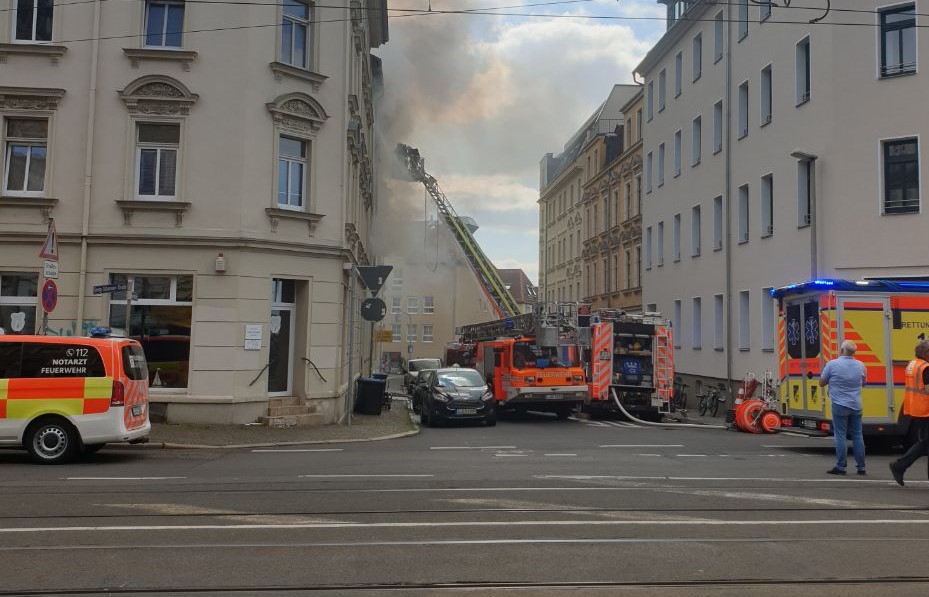 Einsatz der Feuerwehr bei einem Brand.