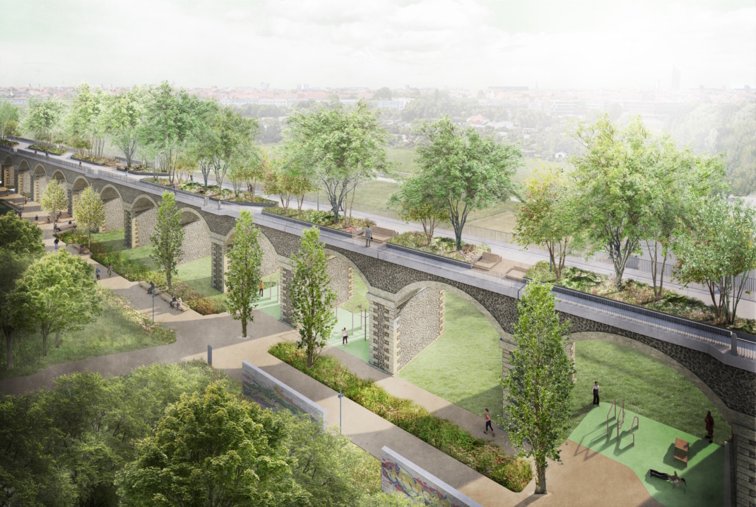 Vogelperspektive Sellerhäuser Viadukt.