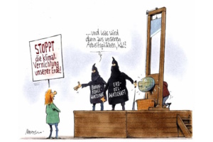 Karikatur zum Thema Klimakrise.