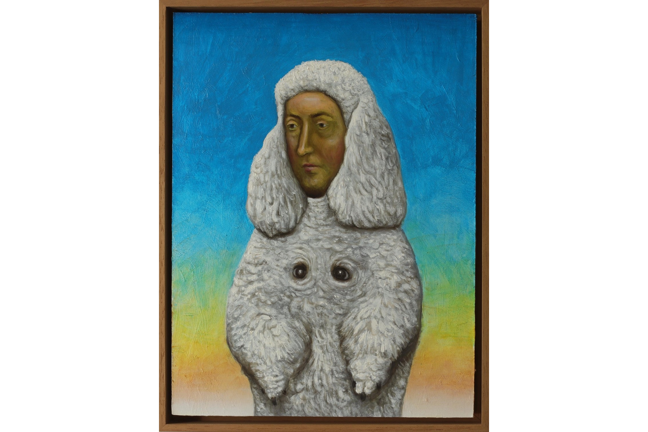 Von Paul Pretzer: „Schniffelschlinger“, 2021, Öl auf Papier