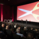 Festivaldirektor Christoph Terhechte und Moderatorin Julia Weigl bei der Eröffnungsveranstaltung im CineStar. Foto: DOK Leipzig 2023 | Sophie Maler