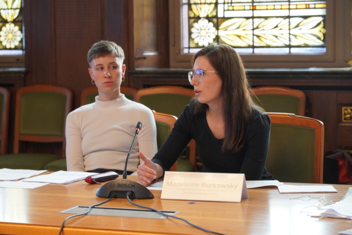 Madeleine Burkowsky (Zentrale Sofortaufnahme) bei der 44. Leipziger Sicherheitskondferenz. Foto: Yaro Allisat