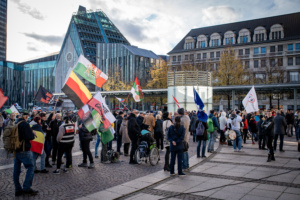 Rechte Demo auf dem Augustusplatz.