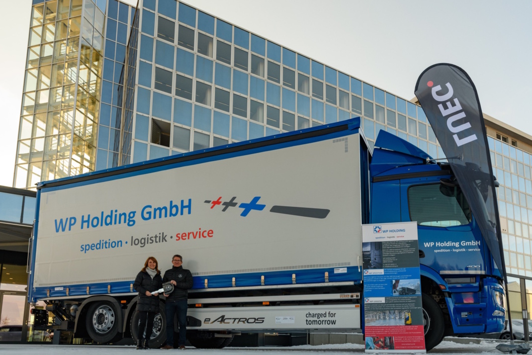 Der erste E-Lkw im Einsatz bei WP. Foto: WP Holding.