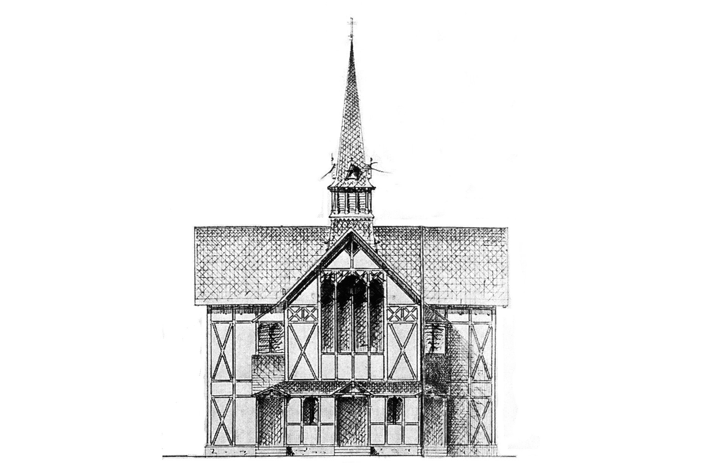 Interimskirche Anger-Crottendorf, auch Holzdom genannt: Erbaut 1891, zerstört 1943. Gemeinfrei, https://commons.wikimedia.org/w/index.php?curid=9572757