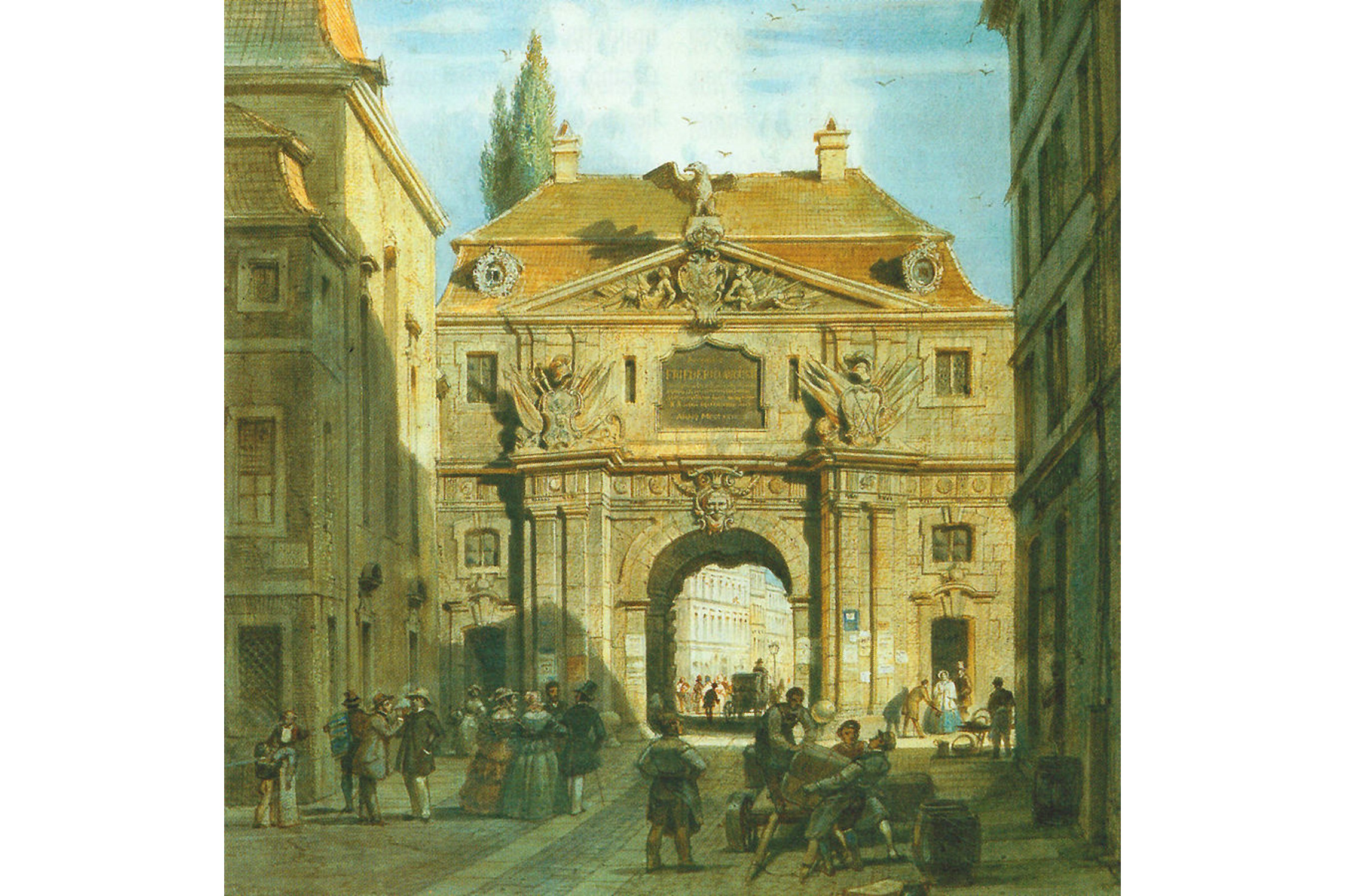 Das Peterstor in Leipzig, gemalt 1859 von Carl Werner (1808-1894). (Abb. gemeinfrei).
