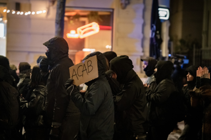 Demo gegen Polizeigewalt und Staatsrepression am 03.12.2023 in Leipzig. Foto: Ferdinand Uhl