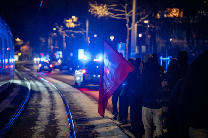 Demo gegen Polizeigewalt und Staatsrepression am 03.12.2023 in Leipzig. Foto: Ferdinand Uhl