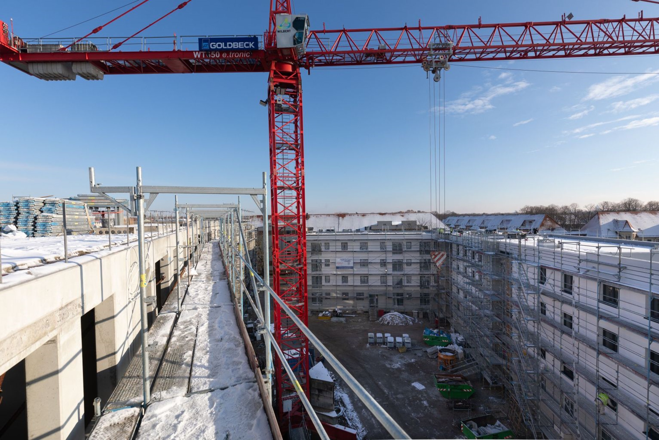Ein Blick über die winterliche Baustelle in der Gaußstraße. Foto: LWB ,Peter Usbeck