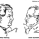 Historische Zeichnung zweier Männerköpfe.