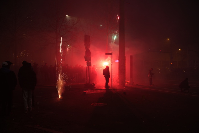 Silvester am Connewitzer Kreuz. Foto: Ferdinand Uhl