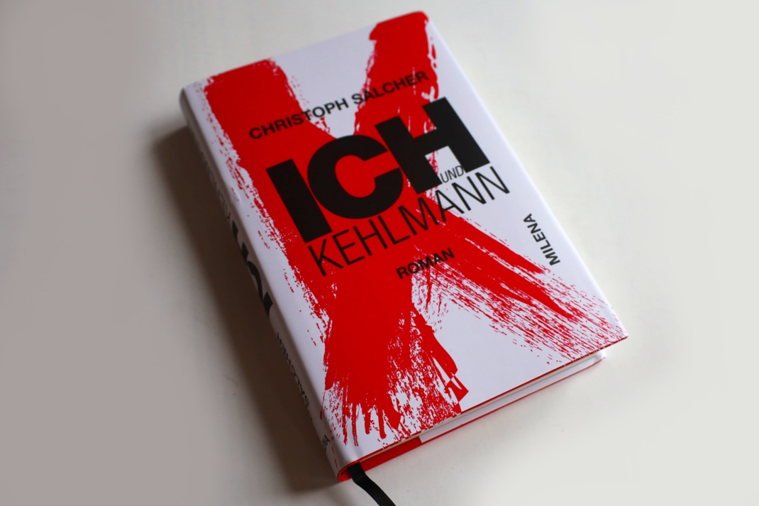 Schwarz-weiß-rotes Buchcover,