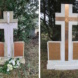 Das Grabmal von Daniel Schmid 2023 nach der Zerstörung und 2024 nach der Wiederherstellung. Fotos: Paulinerverein