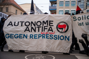 Demonstration unter dem Motto „Free all Antifas!“ am 10. Februar in Leipzig. Foto: Ferdinand Uhl