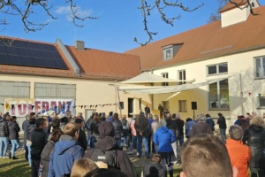 Demonstration in Großpösna. Quelle: Aktionsbündnis Menschenwürde