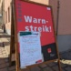 Warnstreik der Sicherheitsbranche am 19. März 2024 in Leipzig, Hinweisschild.