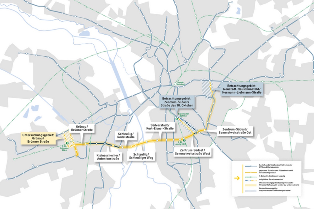 Entwurf eines Streckenverlaufs.
