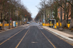 Die Waldstraße als Baustelle im Januar 2024. Foto: Ralf Julke